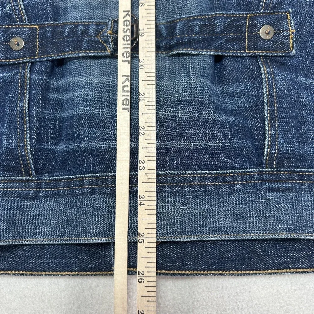 True Religion Jacket Mens Small Blue‎ Denim Kyle Phoenix Front Pleated Trucker